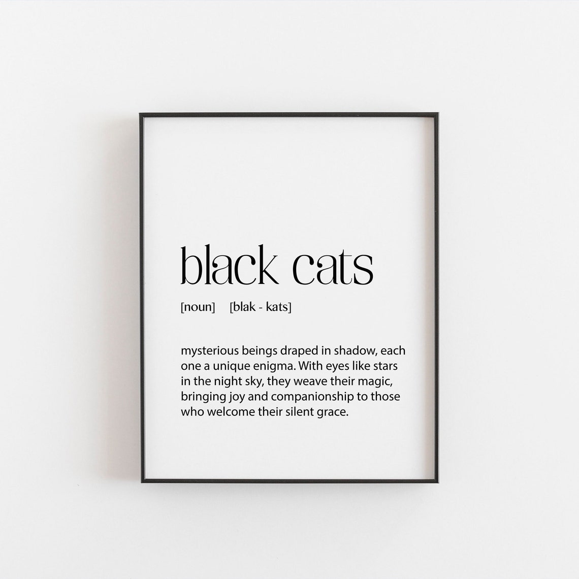 Black Cats Dictionary Definition Mysterious Cat Lover Poster