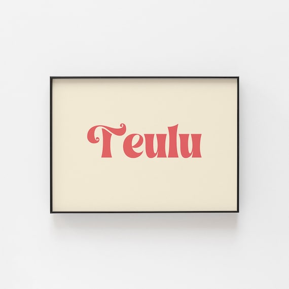 Teulu Print, Welsh-Themed Poster