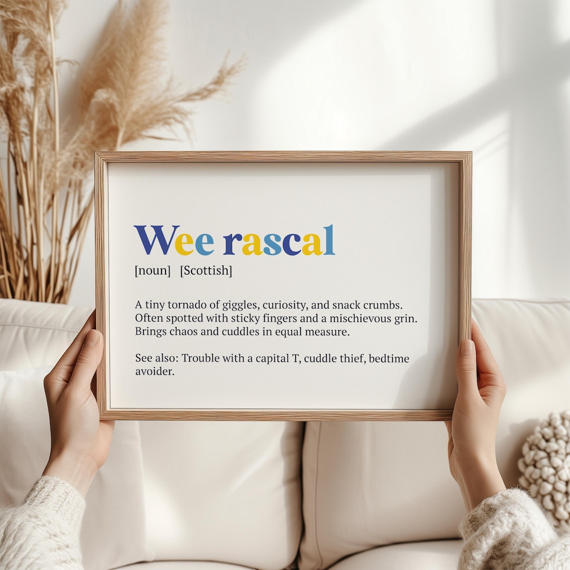 Scottish Wee Rascal Definition Print, Nursery Decor