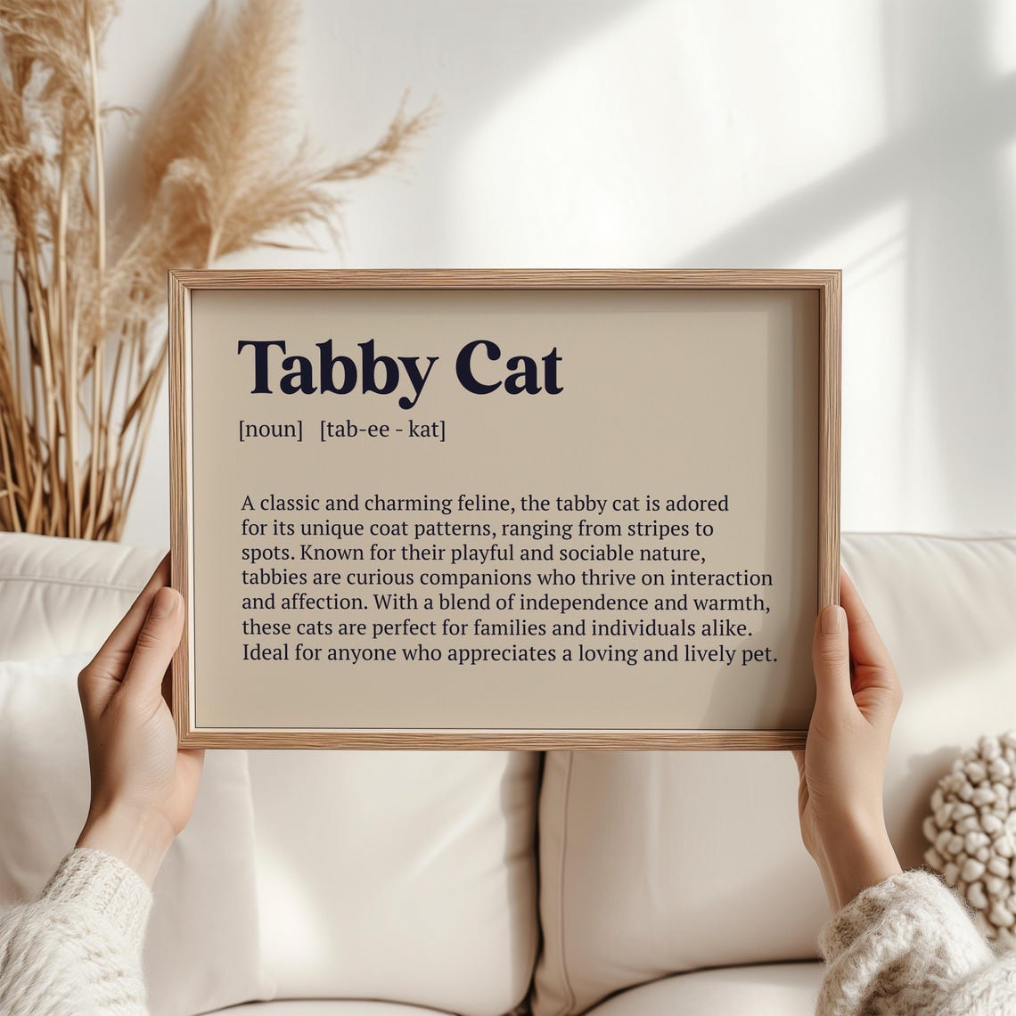 Tabby Cat Breed Definition Dictionary Deep Green Feline Poster - Image 2