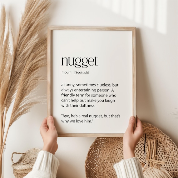 Scottish Nugget Definition Art Print, Funny Slang