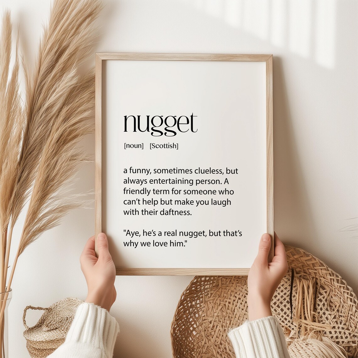 Scottish Nugget Definition Art Print, Funny Slang