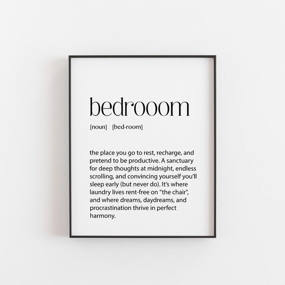 Bedroom Funny Definition Print Sarcastic Home Wall Decor Gift