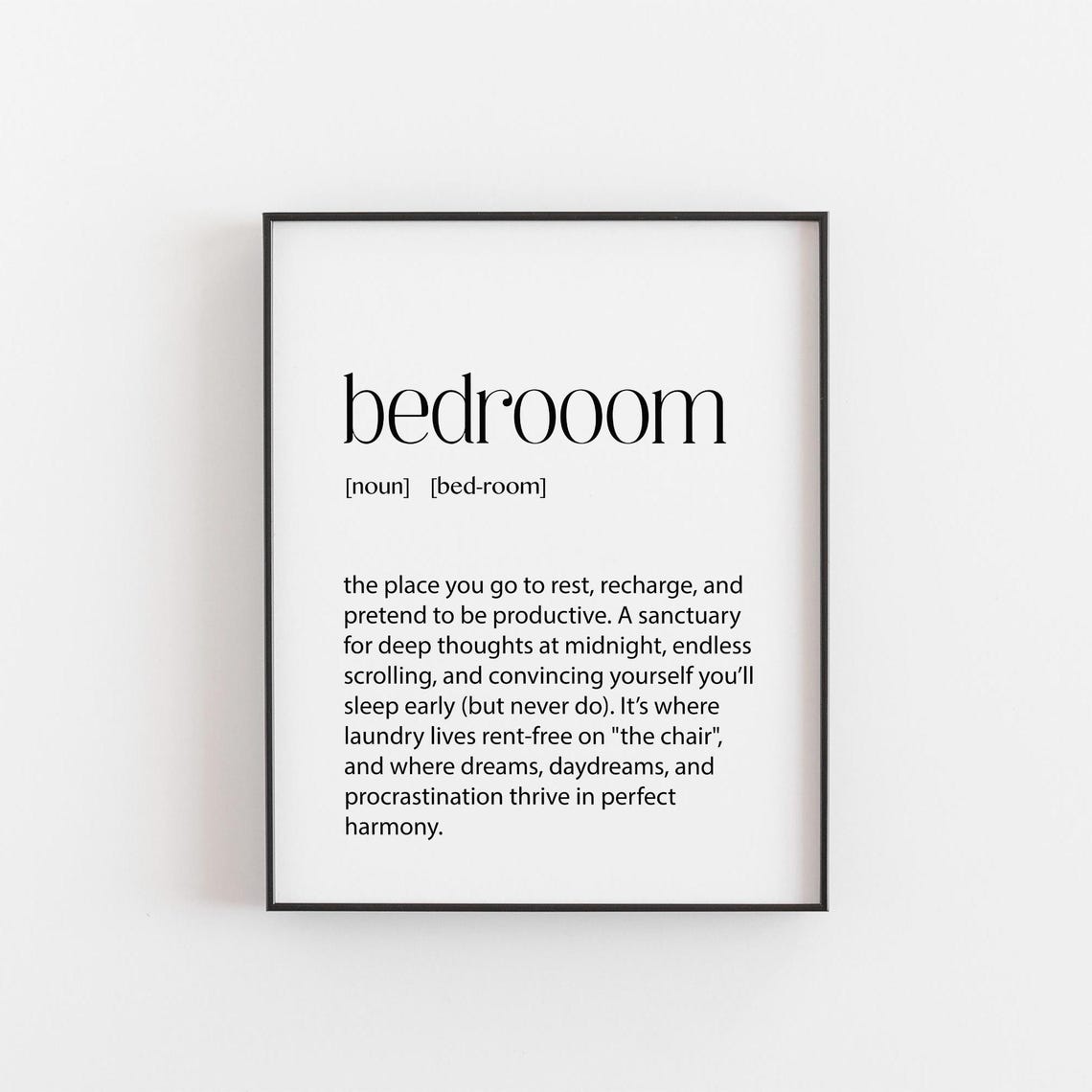 Bedroom Funny Definition Print Sarcastic Home Wall Decor Gift