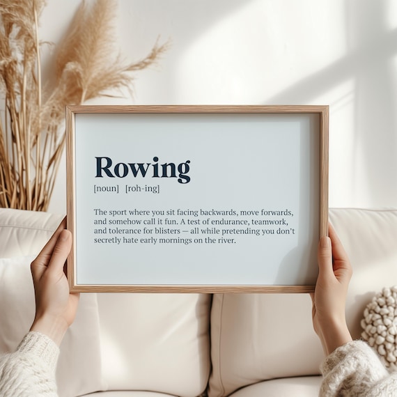 Rowing Funny Definition Print Rower Gift Crew Coach Wall Decor