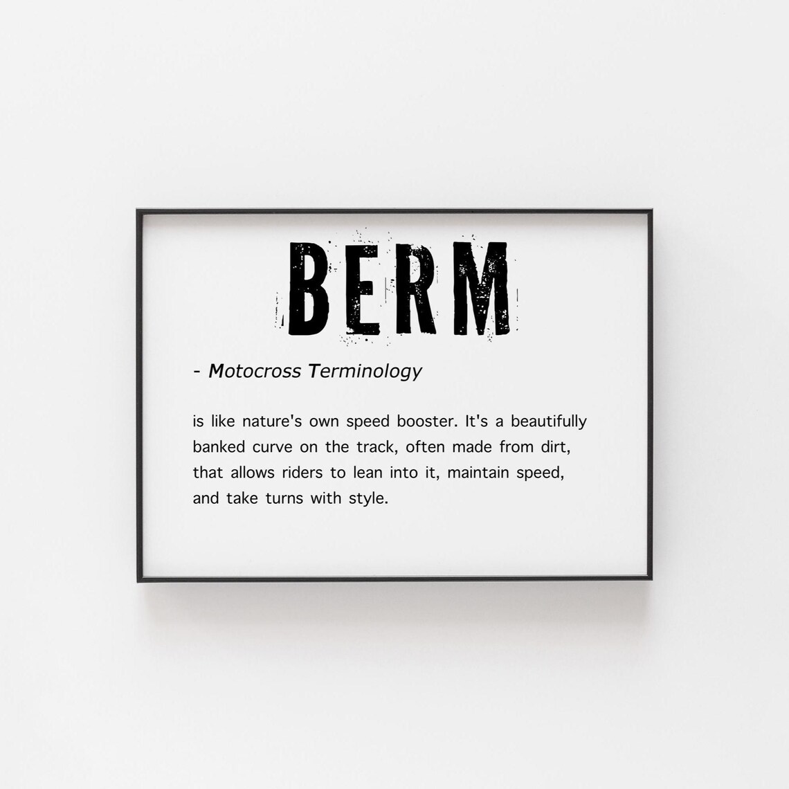 Berm Motocross Wall Art Ideal Gift For A Fan Lovers Of Dirt Bike And Life Rider Christmas Motox