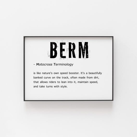 Berm Motocross Wall Art Ideal Gift For A Fan Lovers Of Dirt Bike And Life Rider Christmas Motox