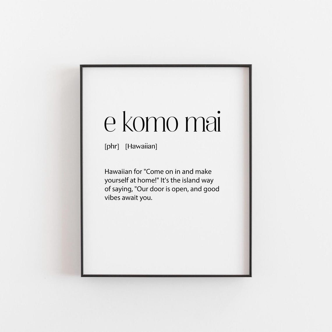 E Komo Mai Hawaiian Welcome Definition Aloha Spirit Wall Art