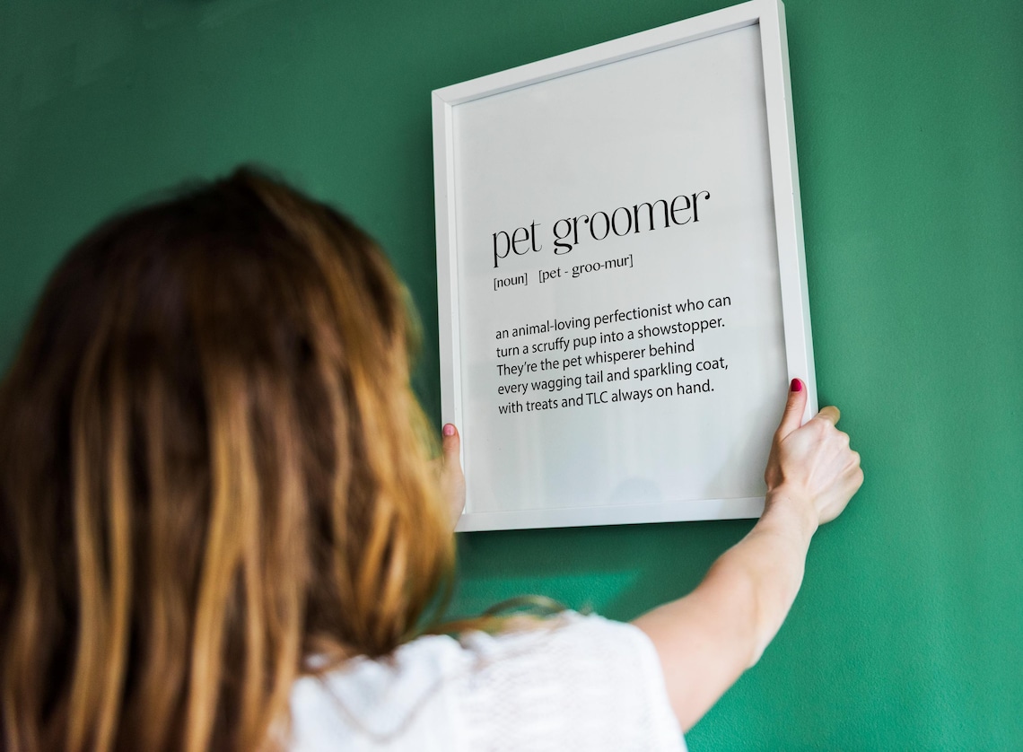 Pet Groomer Definition, Funny Christmas Art Print