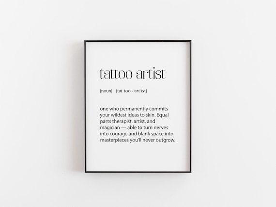 Tattoo Artist Definition Poster, Gift For Lovers
