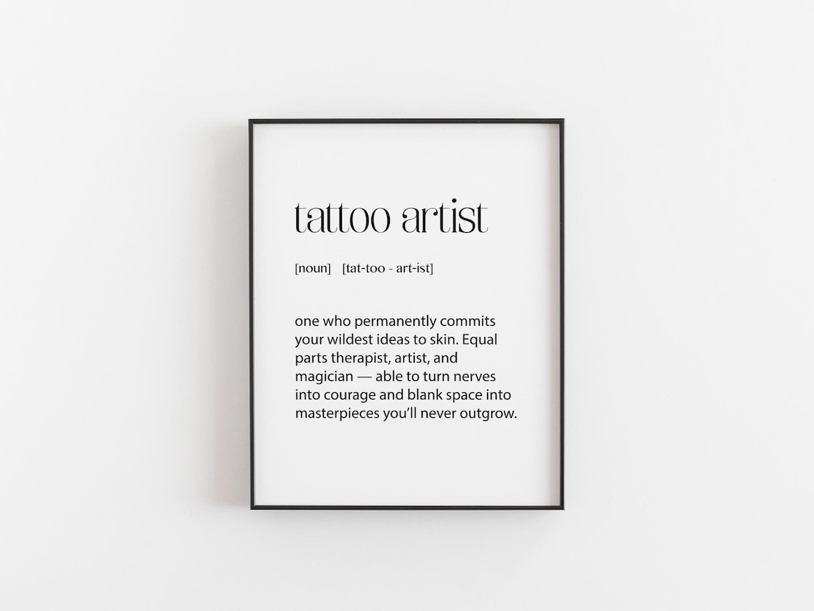 Tattoo Artist Definition Poster, Gift For Lovers