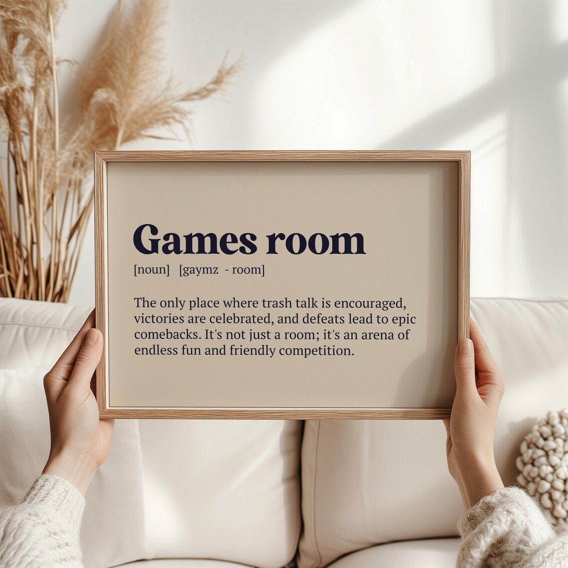Games Room Definition Art Print, Playful Typography - Image 3