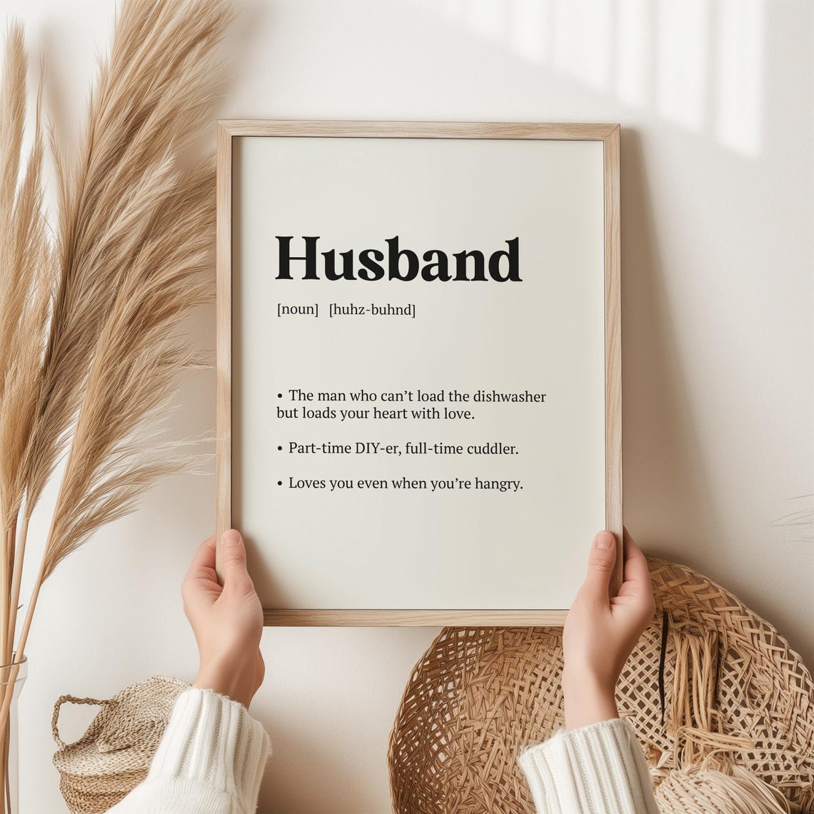 Funny Husband Definition Romantic Gift for Him Dictionary Wall Art
