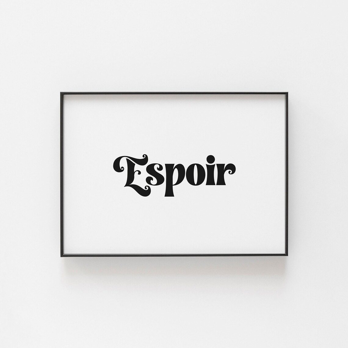 Espoir French Word For Hope Sunny Yellow On Red Retro Poster - Image 4
