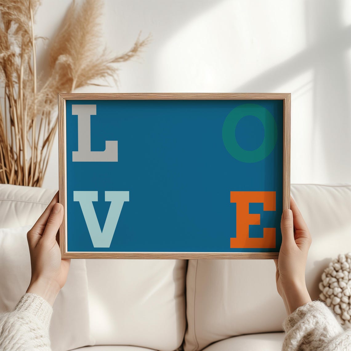 Love Word Colorful Pop Typography Poster on Black Background - Image 2