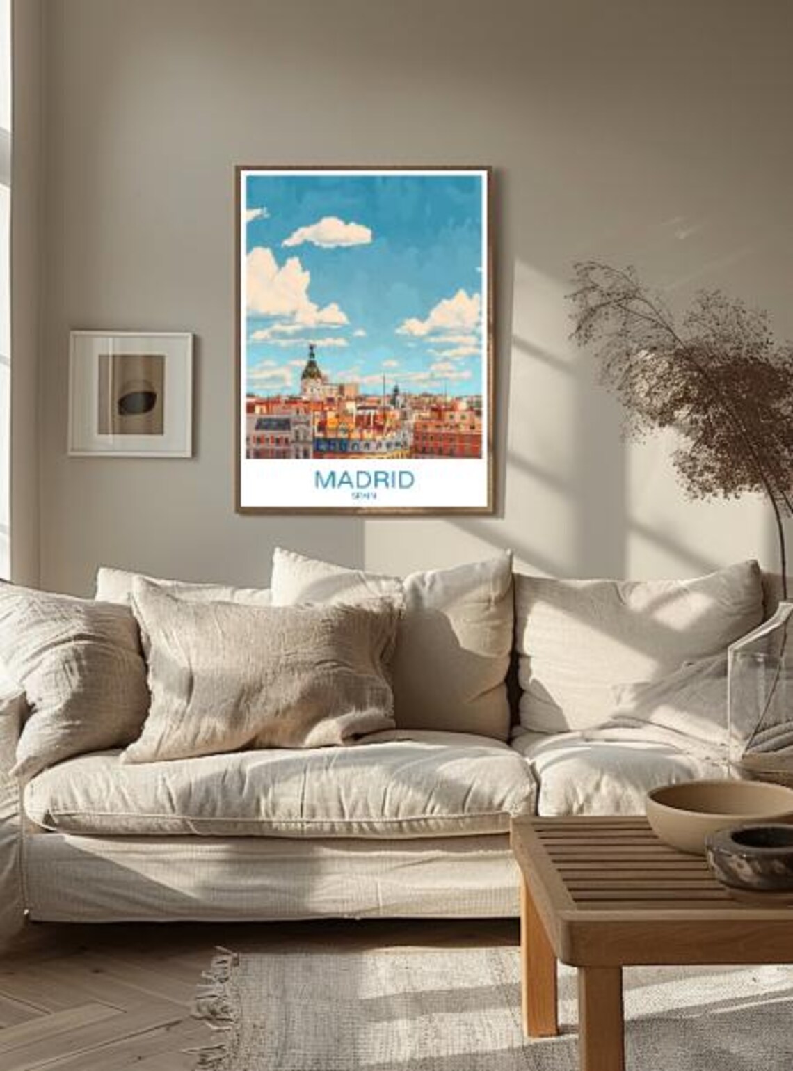 Madrid Spain Rooftop Panorama With Ornate Dome Blue Sky Travel Poster - Image 2