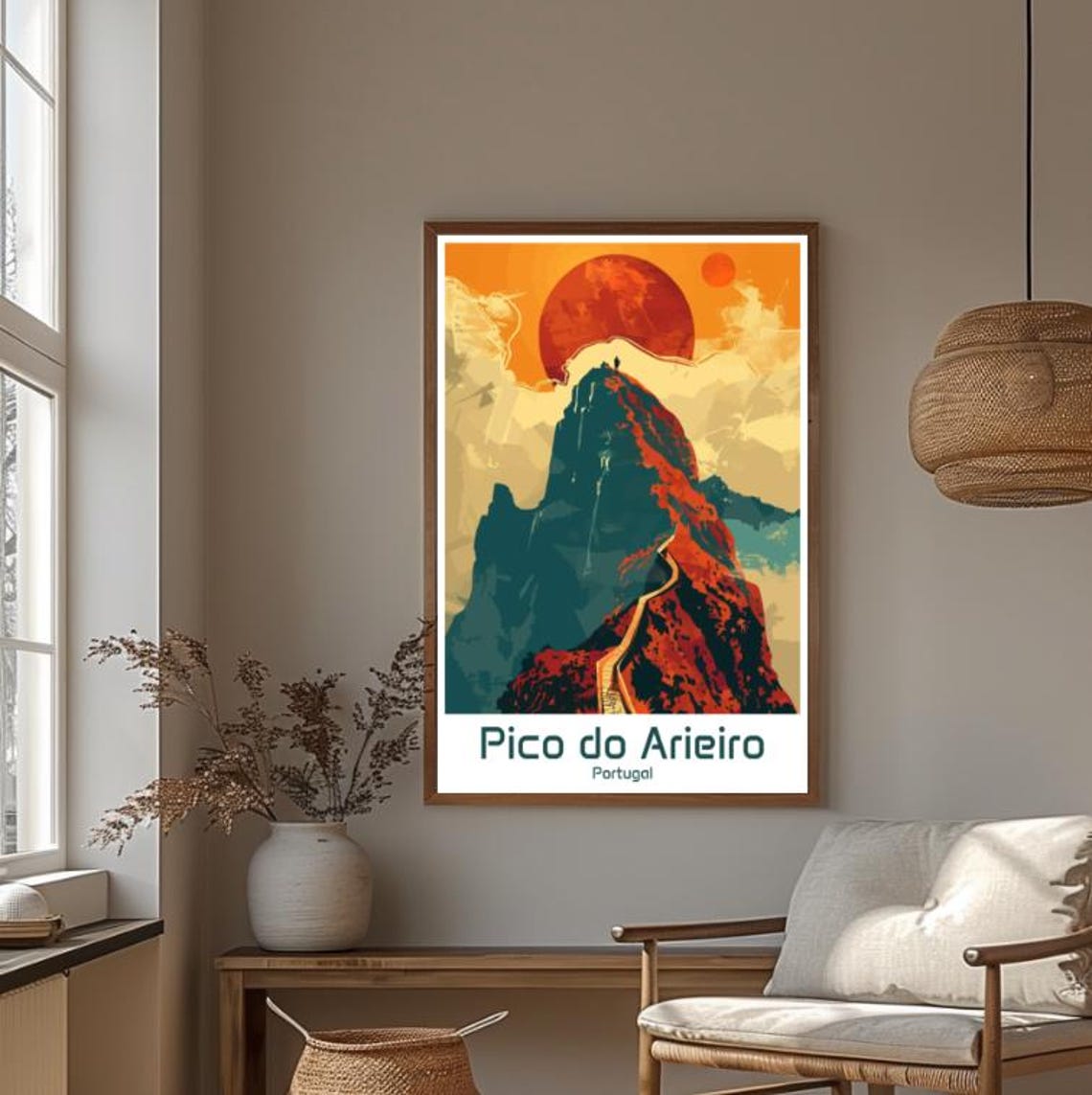 Pico do Arieiro Madeira Portugal Sunset Peak Hiker Travel Poster - Image 4