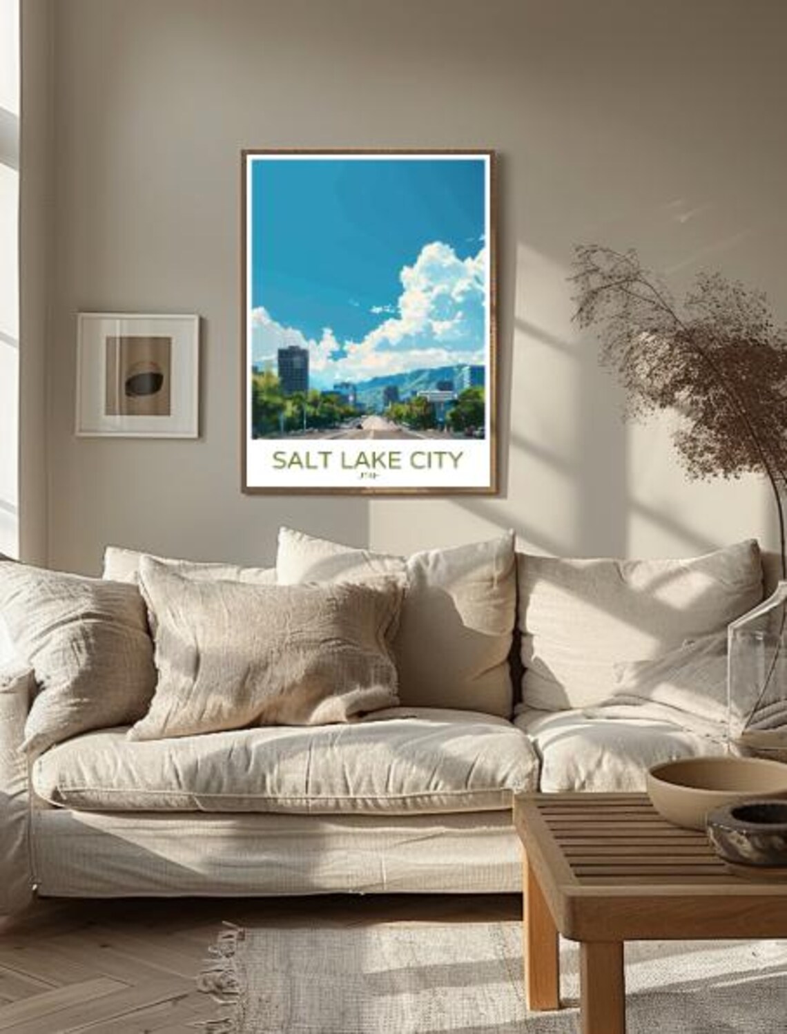 Salt Lake City Utah Downtown Mountain Backdrop Travel Poster - Image 2