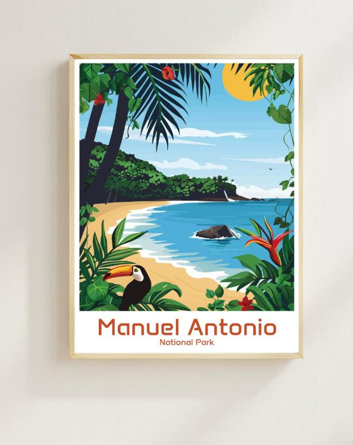 Manuel Antonio National Park Toucan over Jungle Beach Poster