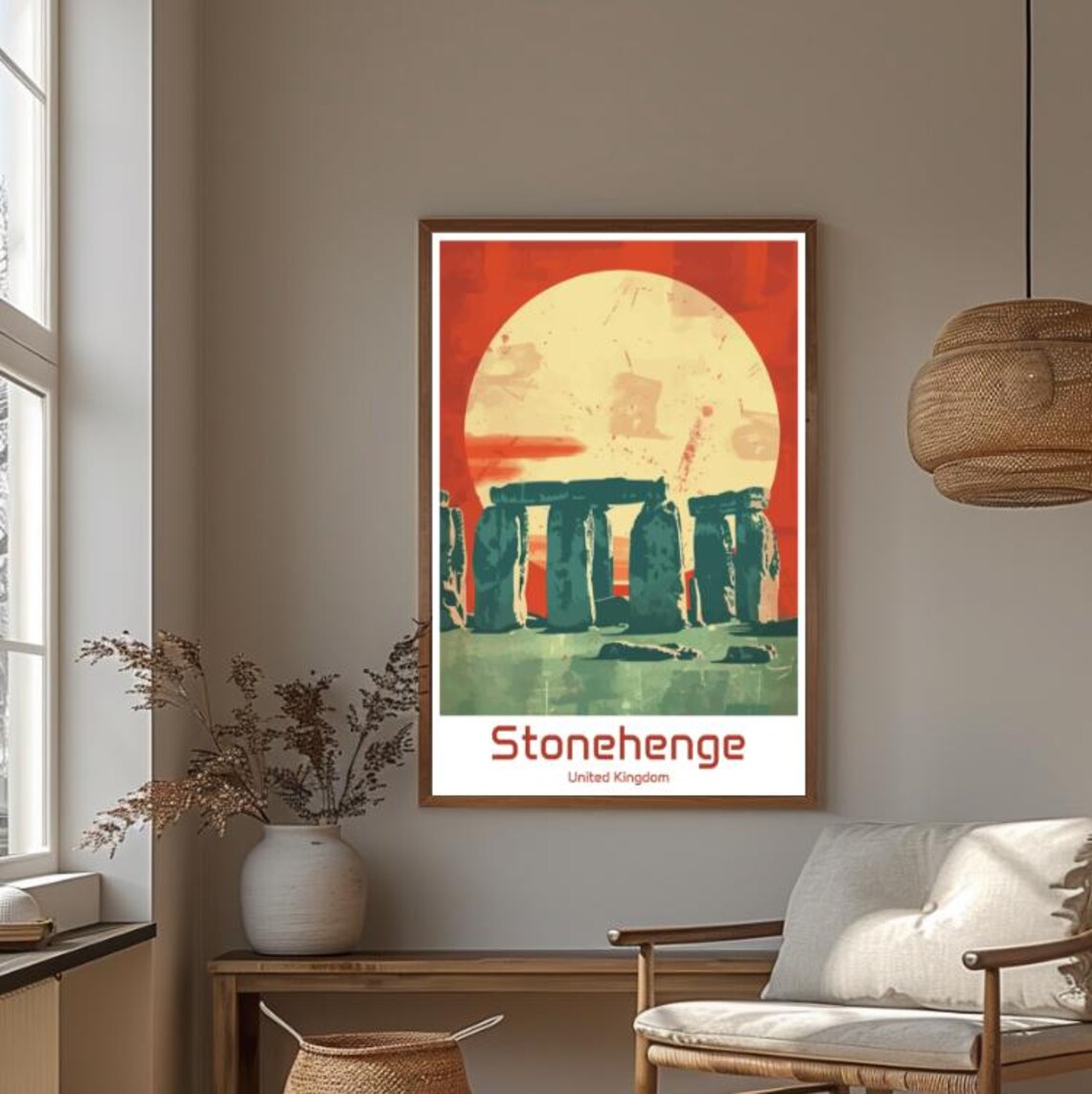 Stonehenge UK Sunset Silhouette Ancient Stones Circle Poster - Image 4