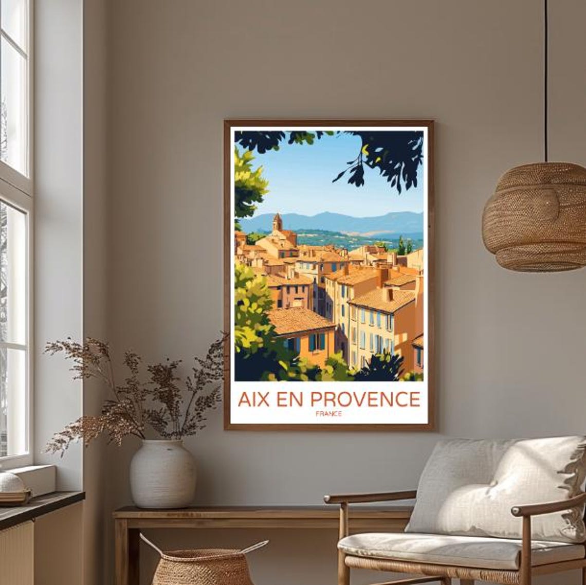 Aix En Provence Travel Poster France Wall Art Scenic Provence Print French Countryside Decor Travel Gift Artwork For Home - Image 3