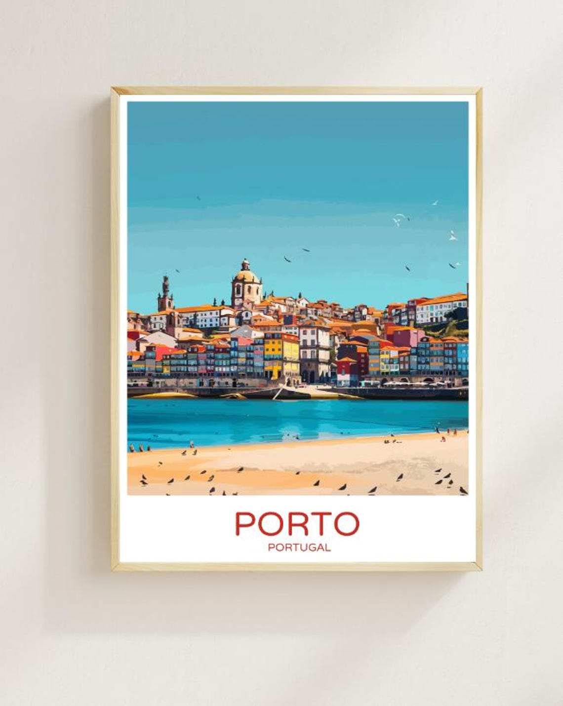 Porto Travel Poster Vibrant Cityscape Of Portugals Cultural Gem Wall Art Scenic Print Travel Gift