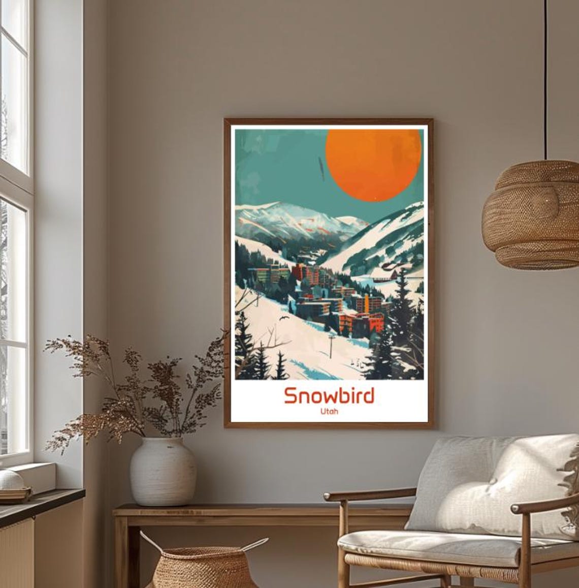 Snowbird Utah Ski Resort Mountain Sunset Village Travel Poster - Image 4