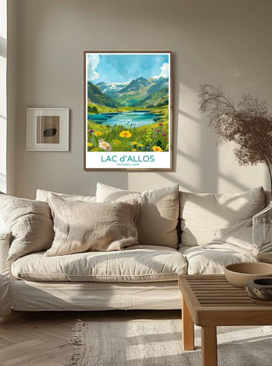 Lac d'Allos National Park France Alpine Lake Wildflowers Poster - Image 3