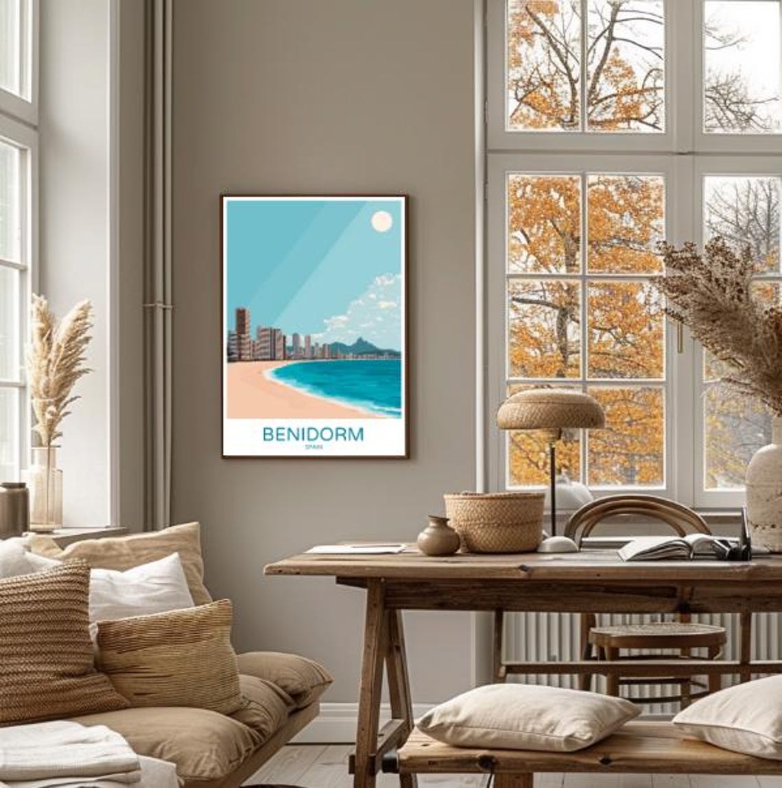 Benidorm Spain Beachfront City Skyline Mediterranean Travel Poster - Image 4