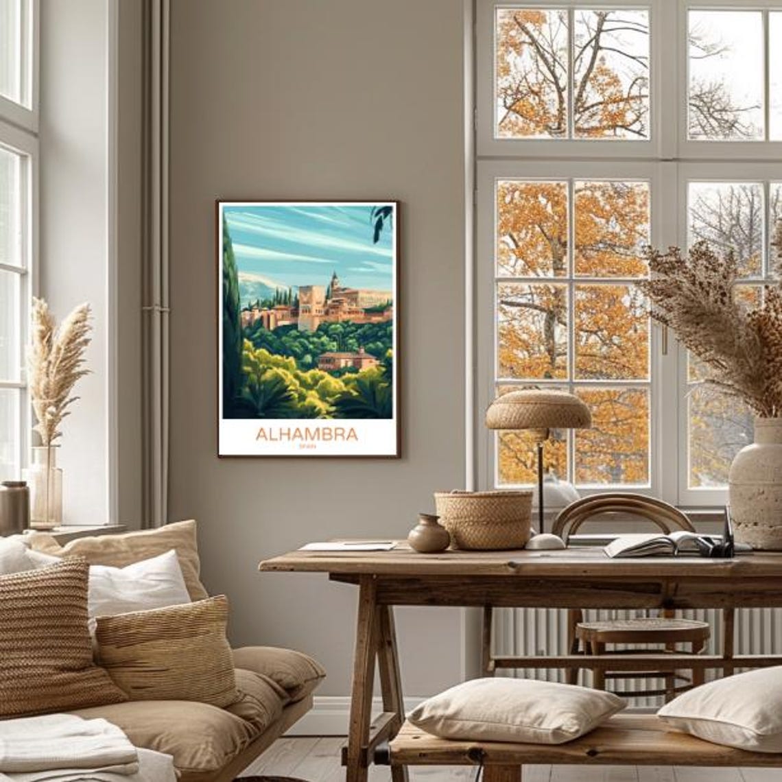 Alhambra Spain Moorish Palace Hilltop Gardens Granada View Poster - Image 4