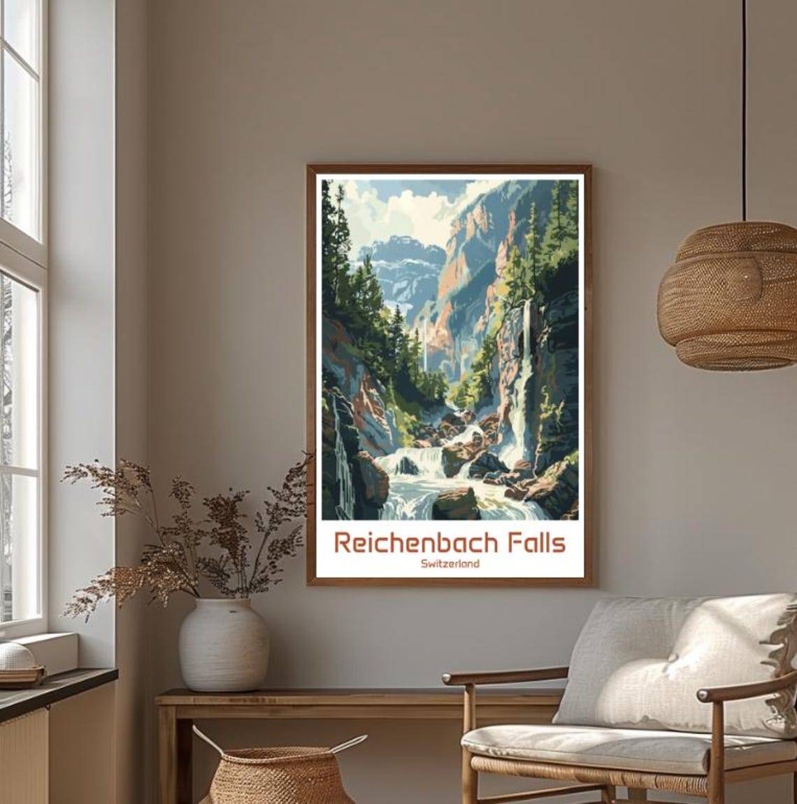 Reichenbach Falls Switzerland Mountain Gorge Waterfall Poster - Image 4
