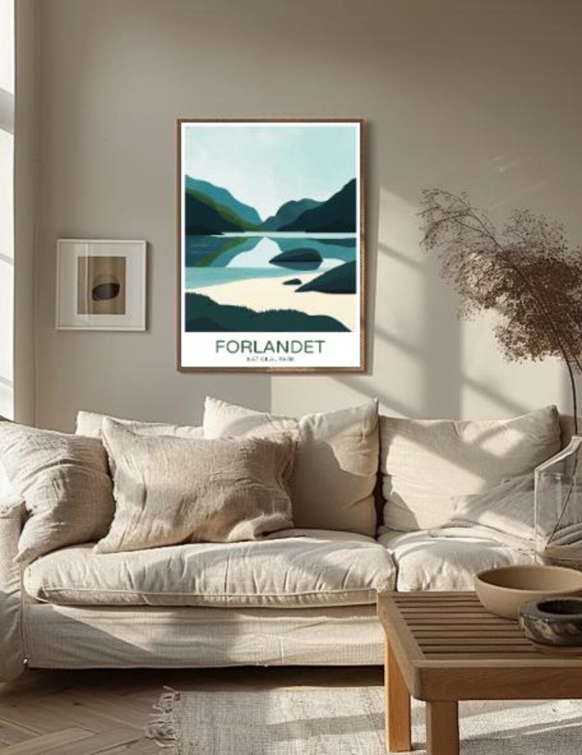 Forlandet Tranquil Arctic Lake Islands And Dark Peaks Travel Poster - Image 2