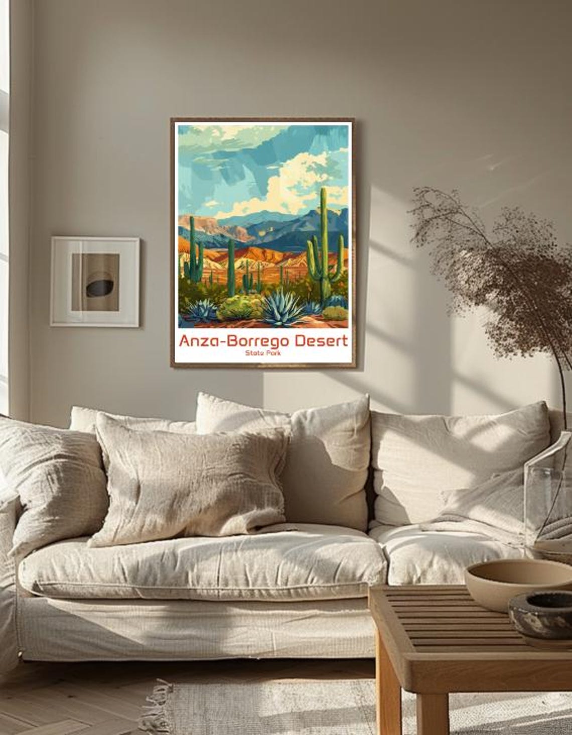Anza Borrego Desert State Park Saguaro Cactus Sunset Scenic Poster - Image 3