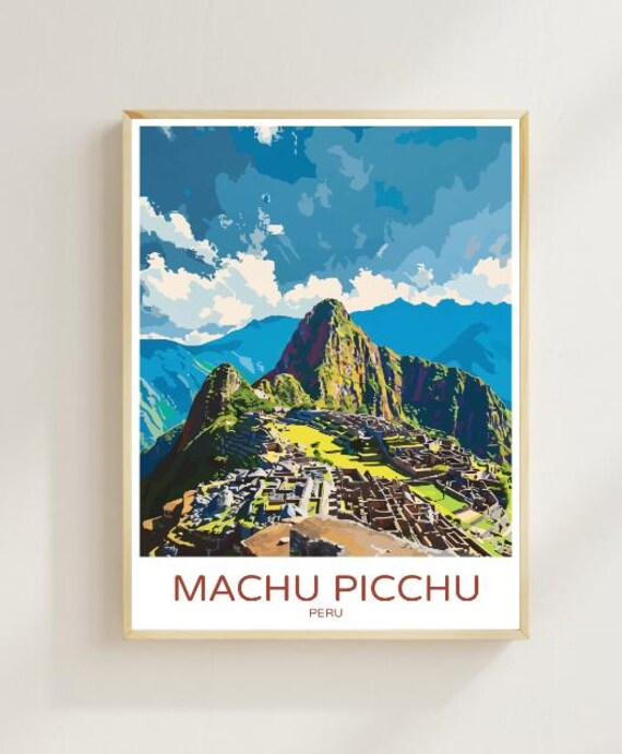 Machu Picchu Peru Inca Ruins Huayna Picchu Andes Travel Poster