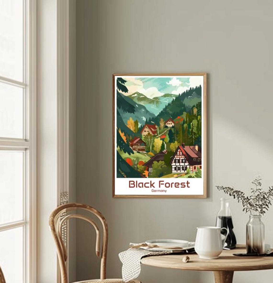 Alpine Black Forest Germany Mountain Village Chalet Travel Poster - Image 2