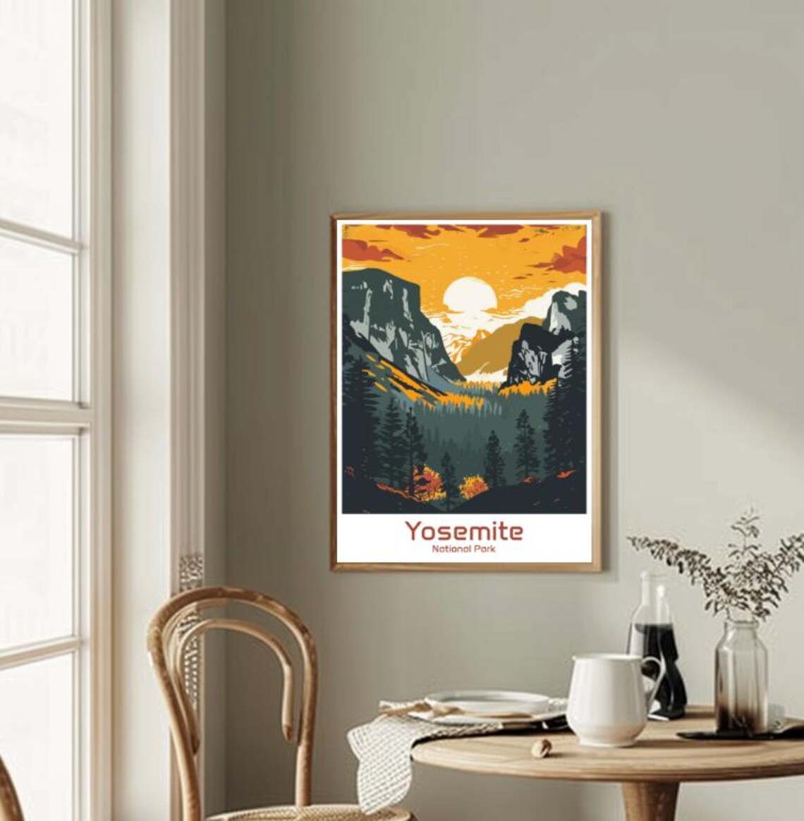 Yosemite National Park Golden Valley Sunset California Poster - Image 2