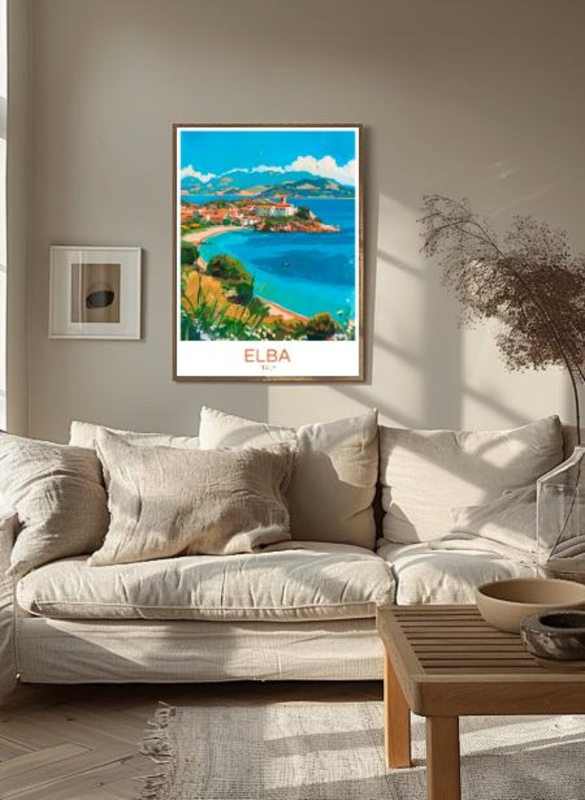 Elba Italy Turquoise Bay and Coastal Village Vintage Travel Poster - Image 2