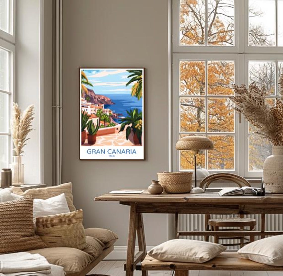 Gran Canaria Spain Terrace Overlooking Volcanic Coast Poster - Image 4