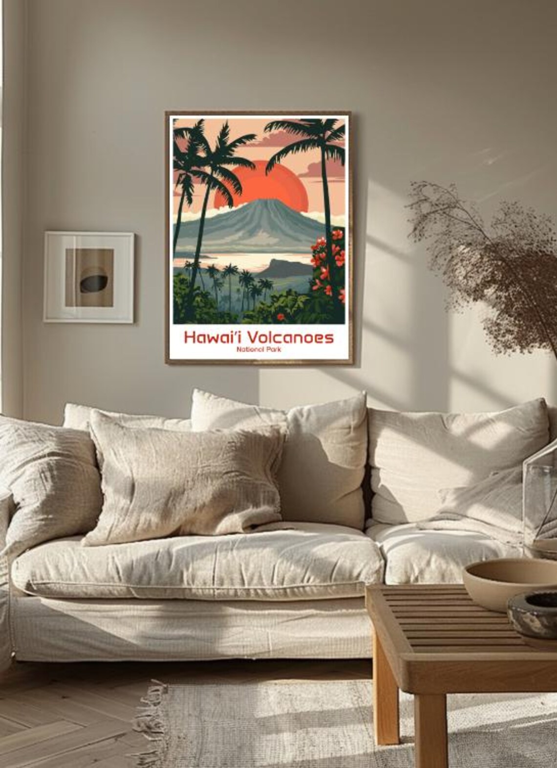 Hawaii Volcanoes National Park Big Island Sunset Palm Trees Poster - Image 3