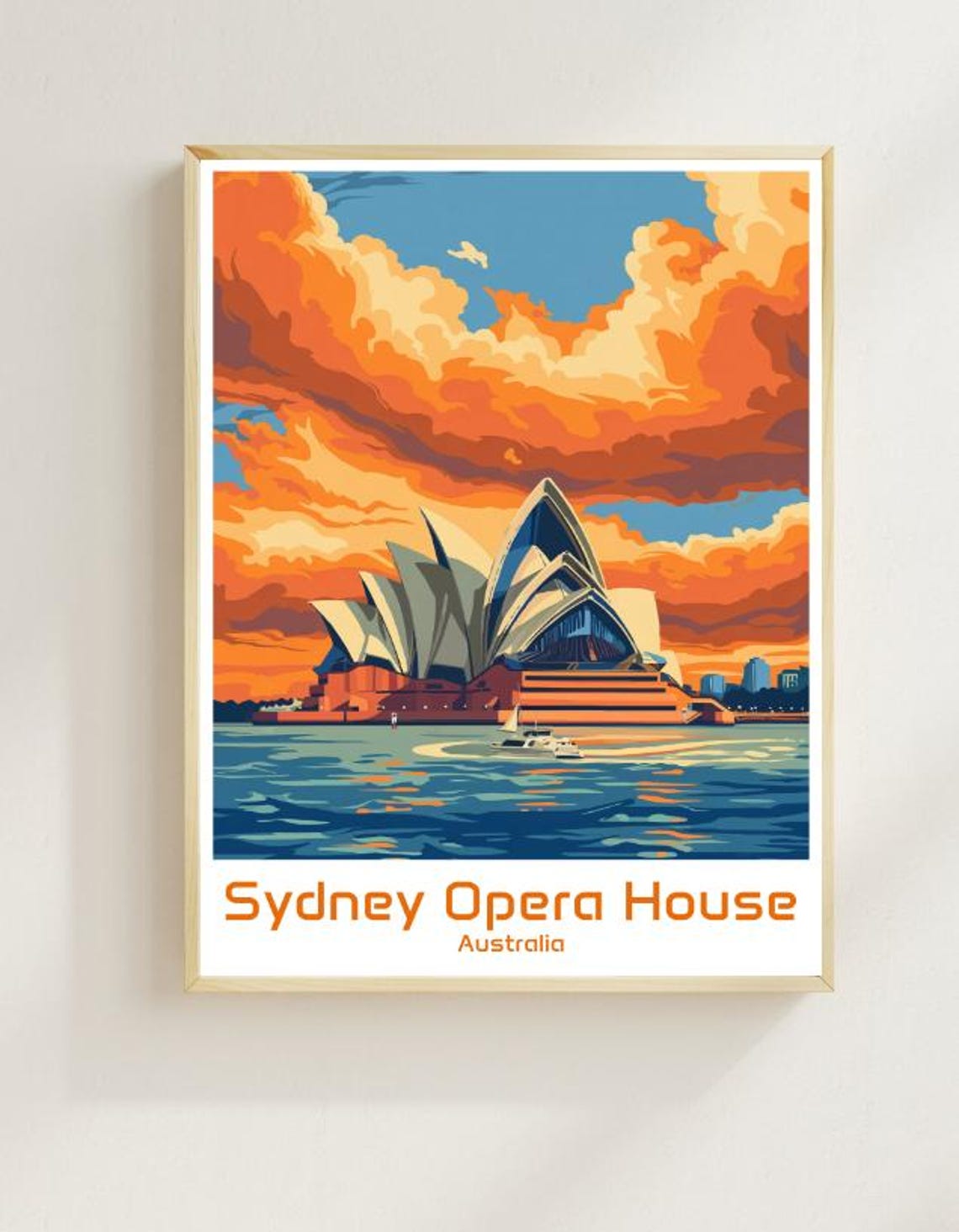 Sydney Opera House Australia Sunset Dramatic Clouds Harbor Poster