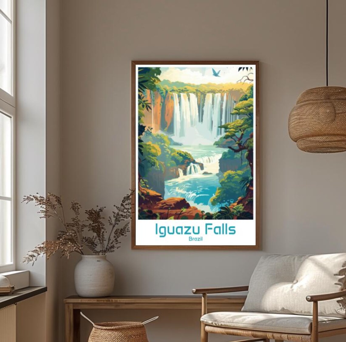 Iguazu Falls Brazil Mighty Waterfalls In Lush Green Jungle Poster - Image 4