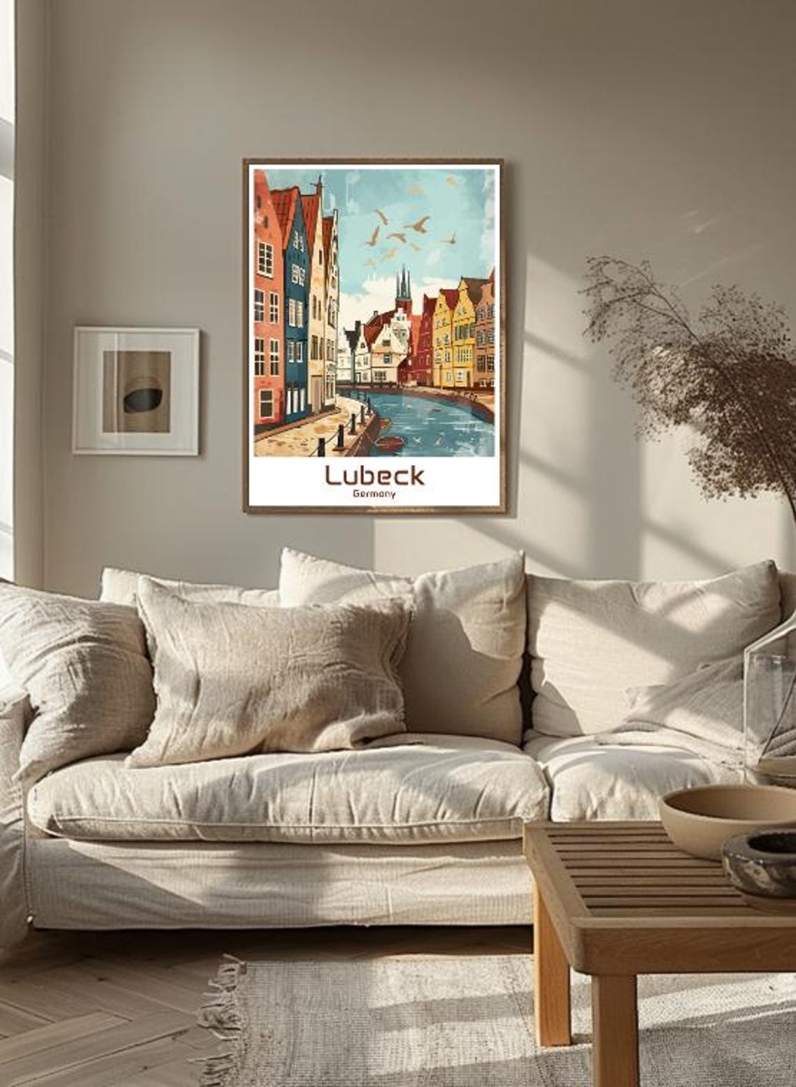 Lubeck Germany Canal Gabled House Hanseatic Town Scene Poster - Image 3