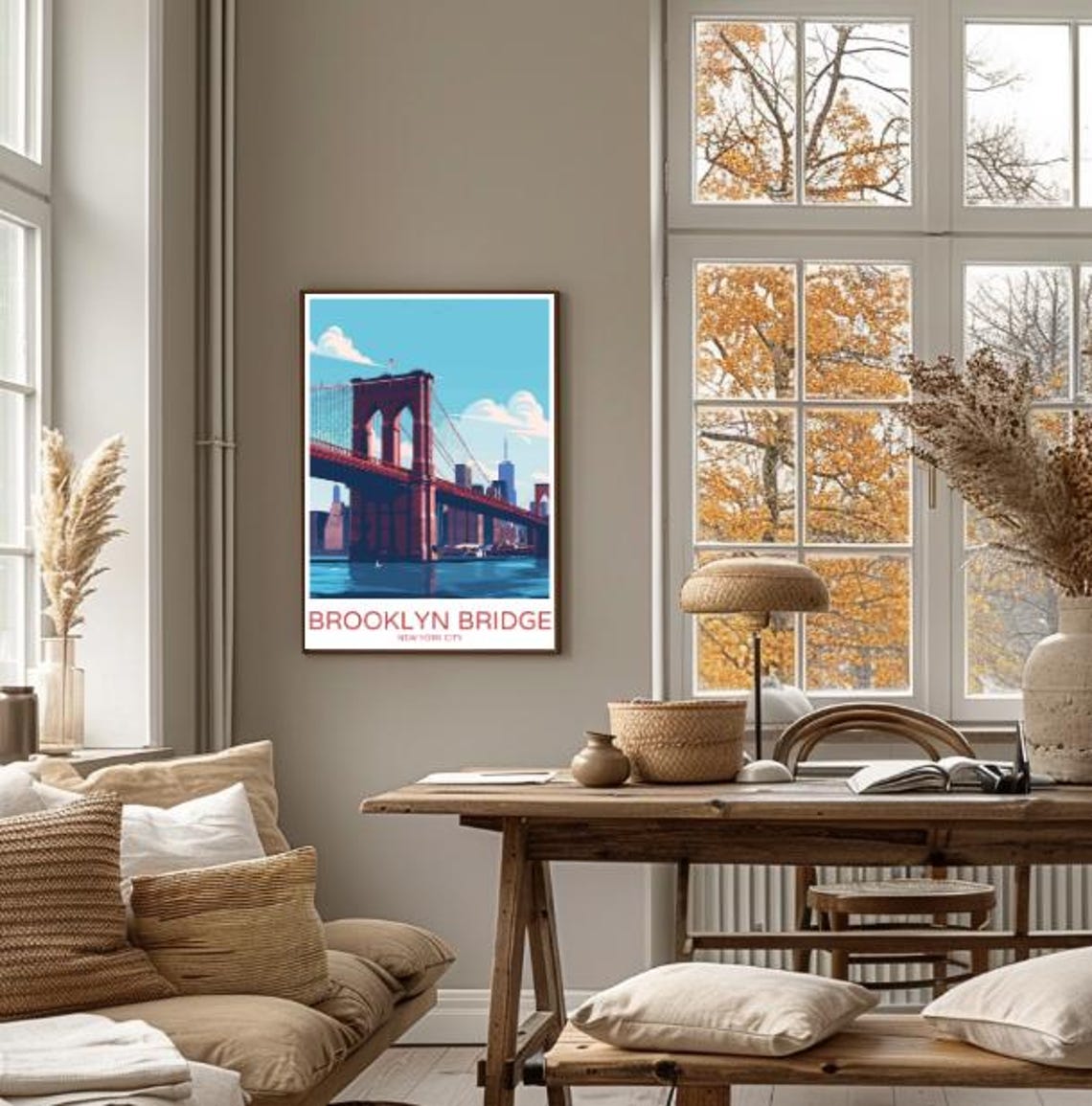 Brooklyn Bridge New York City Travel Poster Iconic Wall Art Of Nyc Skyline And East River Usa City Print Urban Decor Travel Gift - Image 4