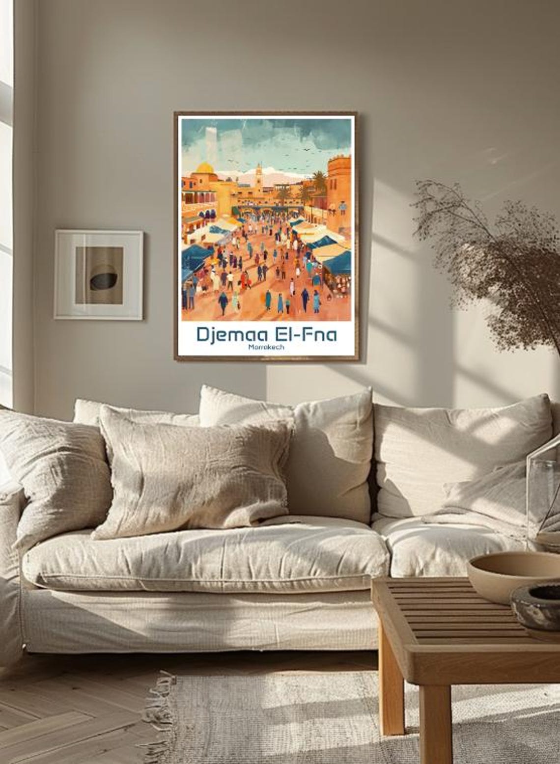Djemaa El-Fna Marrakech Bustling Market Square Morocco Travel Poster - Image 3
