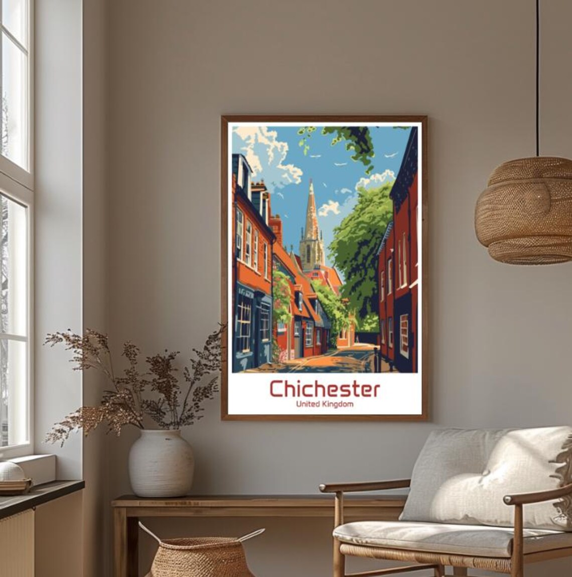 Chichester United Kingdom Cathedral Street England Travel Poster - Image 4