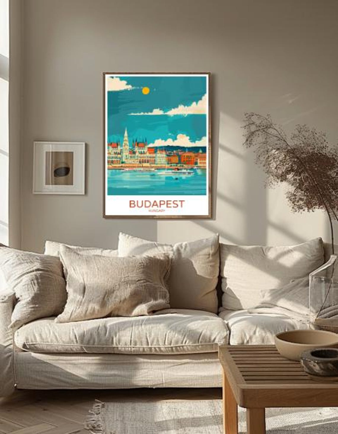 Budapest Hungary Parliament Danube River Vintage Travel Poster - Image 2