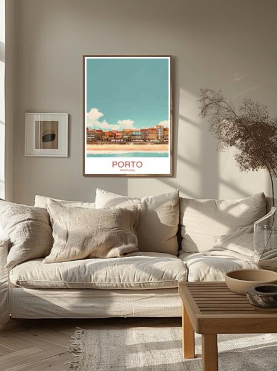 Porto Portugal Waterfront City Poster With Colorful Houses Beach View - Image 2