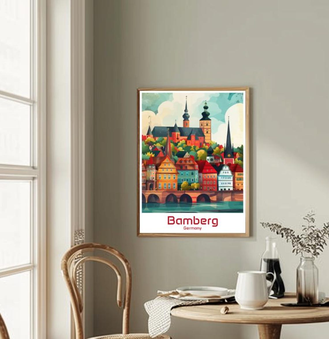 Bamberg Germany Old Town Bridge Colorful Architecture Poster - Image 2