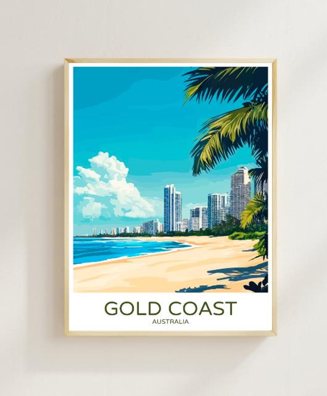 Gold Coast Australia Beach Skyline Surf Paradise Resort Poster