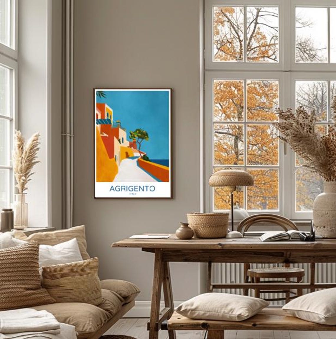 Agrigento Italy Travel Poster Ancient Ruins Wall Art Of Valley Of The Temples Sicily Print Italian Travel Art Historical Decor - Image 4